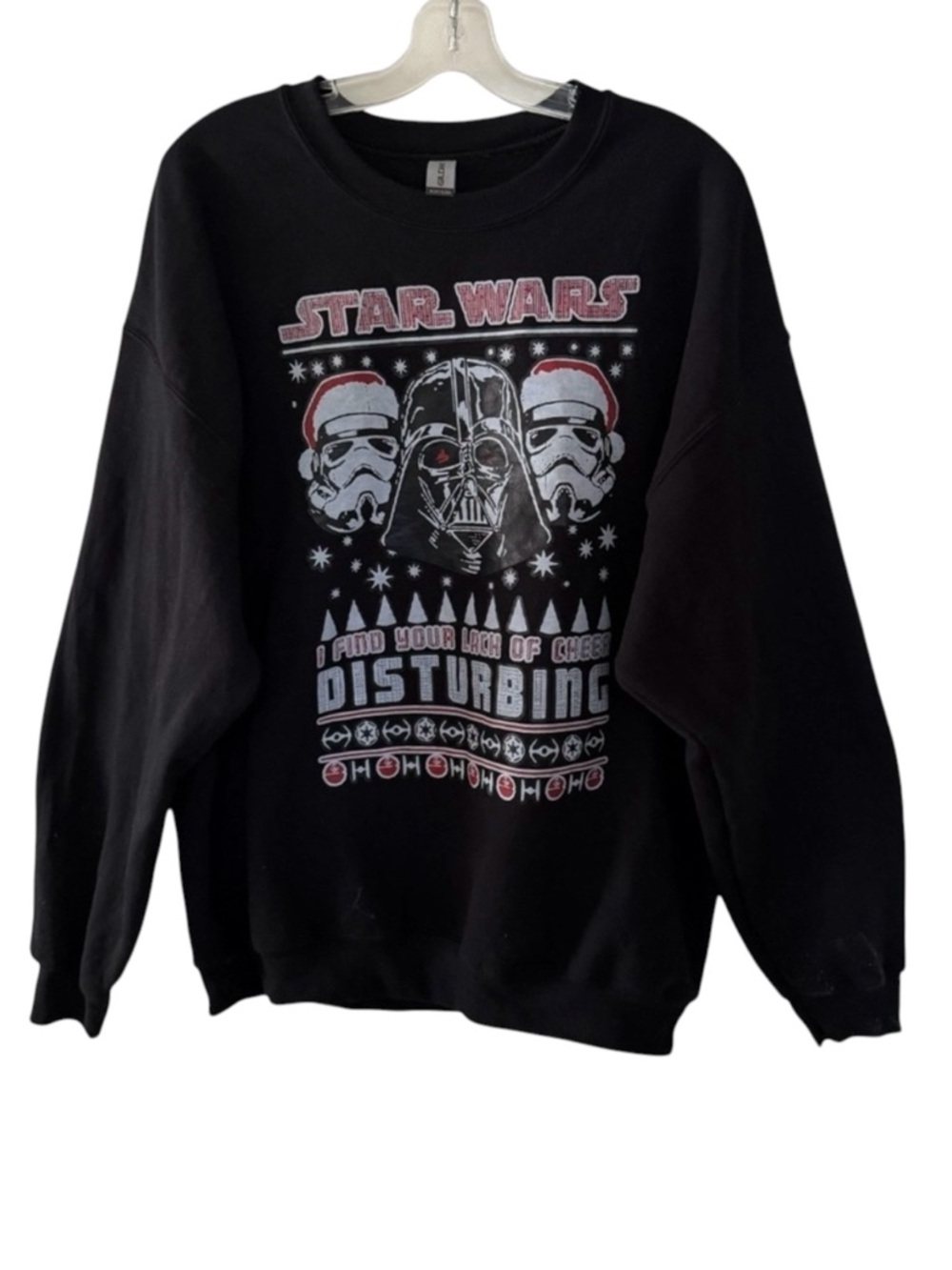 Vintage Star Wars Darth Vader Men’s Black Pullover Christmas Sweatshirt Size XL